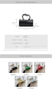 Detail of candy-colored cylinder handbag with silver wavy metal handle and 112cm strap