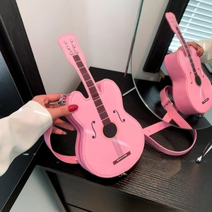 Gitarrenförmige Umhängetasche PU-Leder Neuheit Musikinstrument Schultertasche Für Frauen Mädchen Mode Streetwear