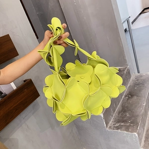 Women 3D Petal Shoulder Bag PU Leather Floral Multi Layered Magnetic Underarm Handbag Sweet Chic Aesthetic Purse