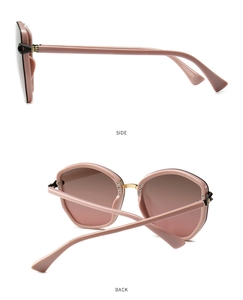 Side and back view of women's oversized sunglasses with TR frame and gradient lenses