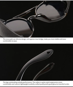 Detail view of steampunk sunglasses featuring silicone nose pads and ergonomic temples