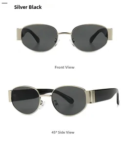Details der Steampunk-Sonnenbrille mit ovalen Gläsern und silbernem Metallscharnier