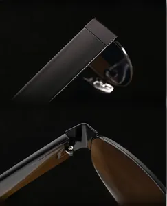 Detailsicht der Steampunk-Oval-Sonnenbrille mit UV-Schutz und verstärkten Scharnieren