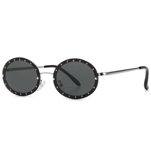 Round Sunglasses Metal Frame Rhinestone Decorated Diamond Studded UV400 Protection Retro Oversized Fashion For Women