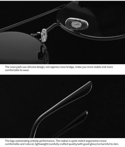 Detail of steampunk metal sunglasses showing soft silicone nose pads and ergonomic temples