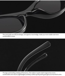 Macro detail of ergonomic silicone nose pads and wave-shaped temples on cat-eye sunglasses