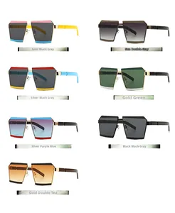 Collection of oversized square sunglasses featuring gradient lenses and metallic temples