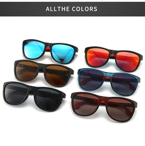 Classic square polarized sunglasses for men shown in a multi-color lens selection