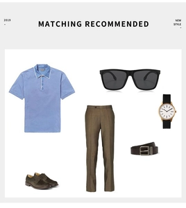 Flat lay of polarized square sunglasses paired with a blue polo shirt and khaki pants