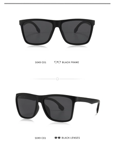 Classic black TR square polarized sunglasses model 5049 C01 with matte frame finish
