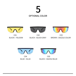 Five styles of TR polarized one-piece sports sunglasses for men in various lens colors