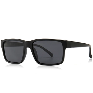 Classic black square TR polarized sunglasses for men with matte finish for driving