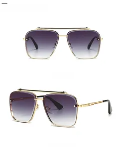 Front and side view of classic aviator sunglasses with gold metal frames and ash lenses