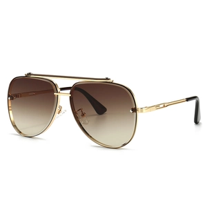 Aviator Sunglasses Vintage Round Metal Frame Gradient Resin Lenses UV400 Protection Double Bridge Fashion Eyewear Women Men
