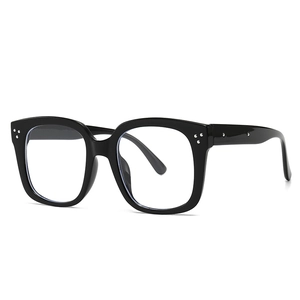 Modern retro square sunglasses with thick black frames and silver dot accents