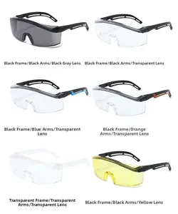 Variety pack of anti-fog protective safety glasses with multiple lens colors and frame options
