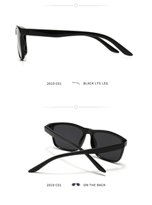 Nahaufnahme der klassischen schwarzen Polarisations-Sonnenbrille mit poliertem TR-Gestell