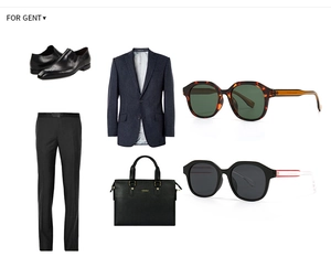 Herren Business Set mit Sakko, Business-Schuhen und modischer quadratischer Sonnenbrille