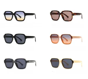 Overview of vintage square oversized sunglasses in six trendy assorted color frame options