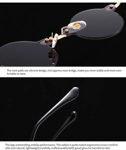 Detail of soft silicone nose pads and ergonomic temple tips of retro square sunglasses