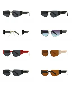Detailed grid of oversized square sunglasses featuring thick temples in eight colors