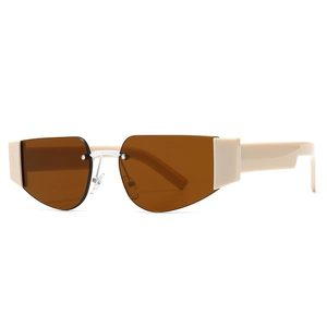 Rimless Sunglasses Retro Square UV400 Protection Fashion Tinted Lens Modern Y2K Eyewear For Women Men