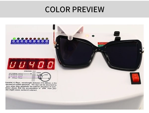 Detail der UV400-Schutzprüfung für übergroße Schmetterling-Punk-Sonnenbrillen
