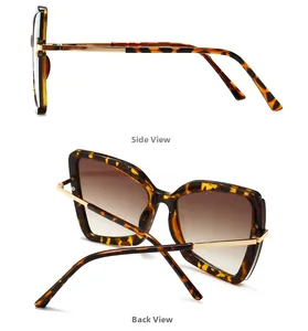 Detailansicht der Seite und Rückseite einer Sonnenbrille mit Schildpatt-Muster