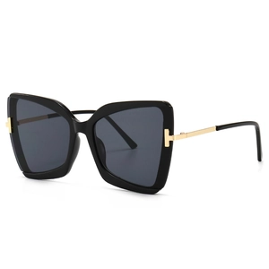 Übergroße Schmetterlings Sonnenbrille Damen PC Rahmen Metallbügel UV400 Verlaufsgläser Retro Street Style