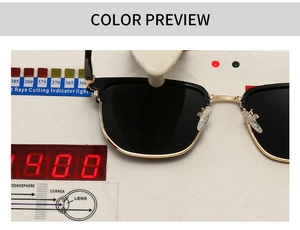 Polarized sunglasses lens showing professional UV ray blocking test performance