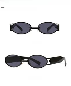 Detail view of retro square punk sunglasses featuring wide temples and side cutouts