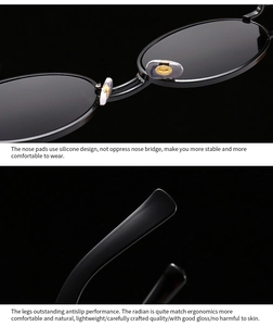 Close-up of soft silicone nose pads and ergonomic temples of black square sunglasses