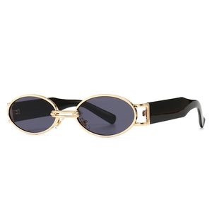 Retro Oval Sunglasses Metal Frame UV400 Protection Punk Rock Style Fashion Eyewear For Men Women