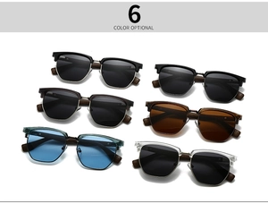Detail view of polarized sunglasses with wooden temples in six stylish color options