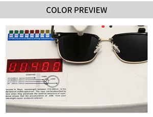 Polarized sunglasses UV400 test showing complete protection against ultraviolet rays