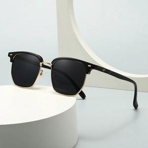 Lunettes De Soleil Polarisées Rétro Hommes Femmes Classique Clubmaster Protection UV400 Monture Plastique Métal Carré