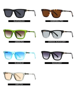 Detail view of butterfly sunglasses in various colors with metallic hinge decorations