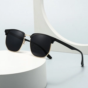Retro Browline Sunglasses Polarized UV400 Metal PC Frame Outdoor Driving Fashion Classic For Men Women