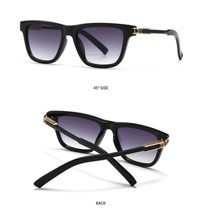 Detail view of butterfly sunglasses showing 45-degree side angle and folded back design