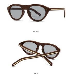 Vue détaillée des rivets dorés et des broches latérales sur les lunettes de soleil