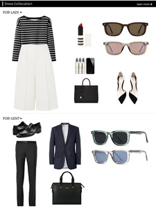 Flat lay of polarized square sunglasses with stylish fashion outfits for men and women