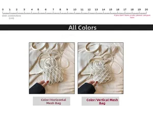 Detailed comparison of horizontal and vertical woven pearl bags with drawstring inner pouches