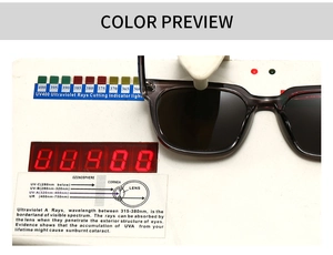 Detailed UV400 protection test showing vintage square sunglasses blocking UV rays effectively