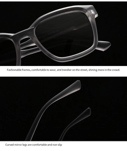 Detail view of matte black square frames showing ZT-Y13 model size specifications