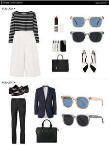 Flat lay of modern square sunglasses paired with stylish outfits for men and women