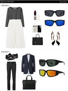 Guide mode présentant des lunettes de soleil carrées avec des tenues pour hommes et femmes