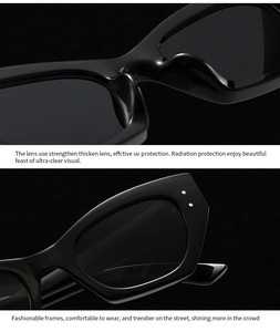 Détail macro de lunettes de soleil ovales avec verres UV et rivets argentés