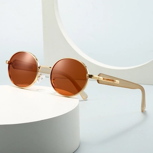 Retro Round Polarized Sunglasses For Men Women UV400 Protection Vintage Metal PC Frame Classic Fashion Eyewear