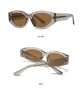 Dual view of retro sunglasses showing 45-degree side angle and back folding structure