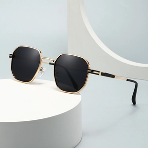 Polygon Polarized Sunglasses Metal Frame UV400 Protection Retro Hexagonal Eyewear For Men And Women Fashion Outdoor